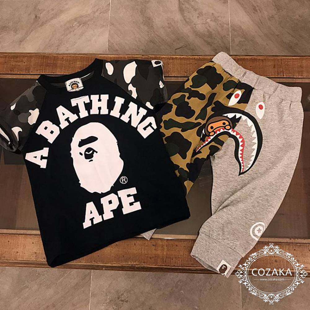 新品 親子 ペア コーデ アベイシングエイプ BAPE キッズ ママ パーカー