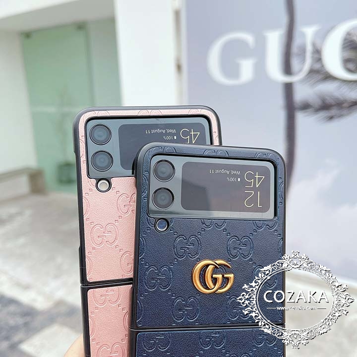 ギャラクシー ZFold3 革製 gucci スマホケース