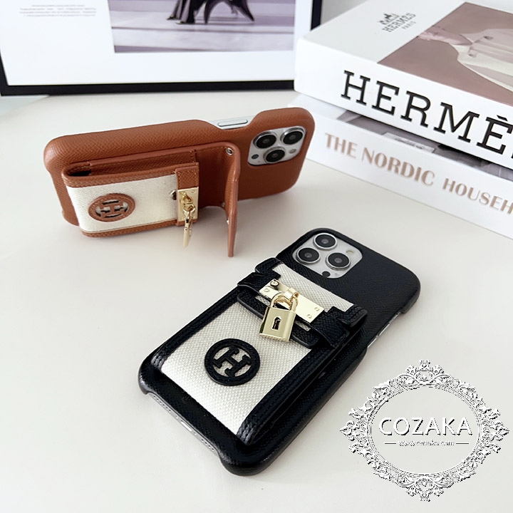 hermes iphone15ケースストラップ付き