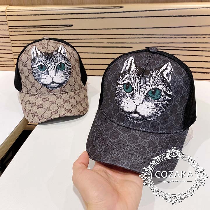 gucci猫柄 キャップ